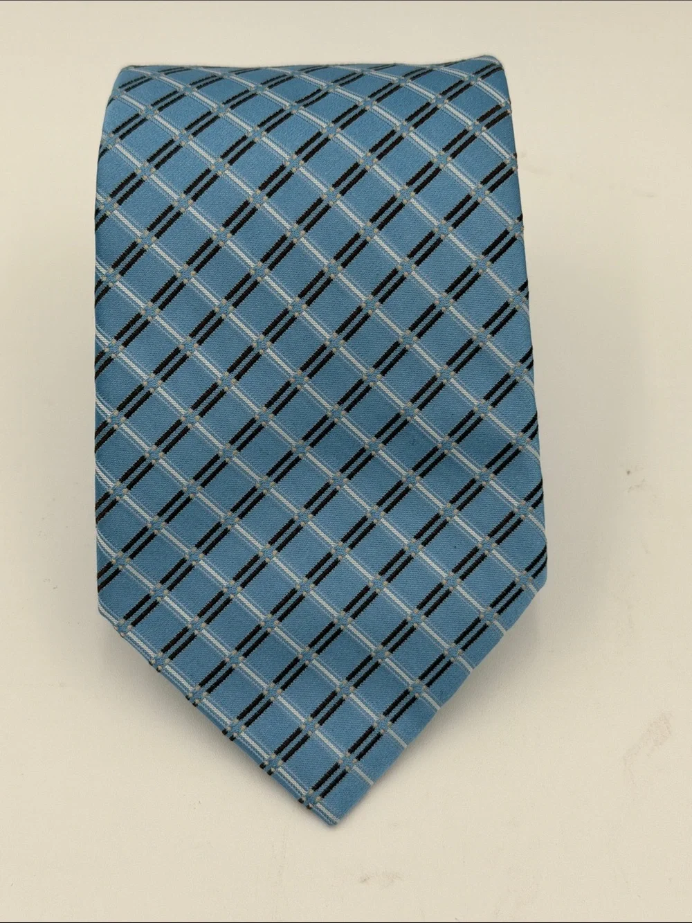Said Fifth Avenue Light Blue Plaid Men's Tie